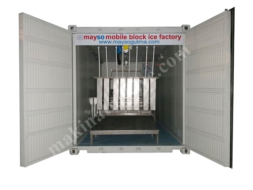 5000 Kg / Gün Mobil Konteyner Tip Kalıp Buz Makinesi 