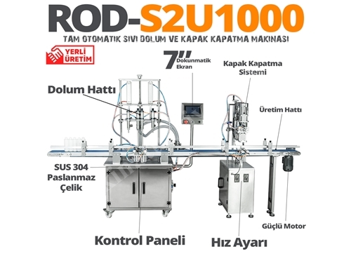 Rod-S2u1000 Tam Otomatik Sivi Dolum Makinası 