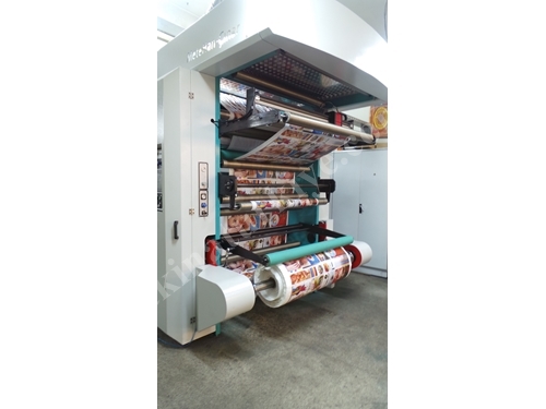 6 Renk Flexo Baskı Makinası 130Cm Merkezi Tamburlu C1 1006 