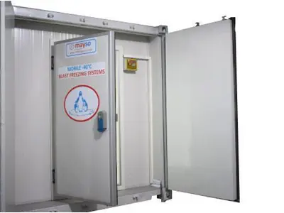 3100 Kg Shock Freezing Capacity -40° Mobile Container Type Cold Shock Machine