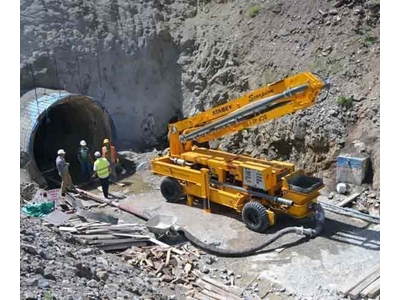 Pompe à béton avec flèche à distance motorisée à moteur diesel de 49-52 m3/heure - Atabey Scp 50.321 - 2
