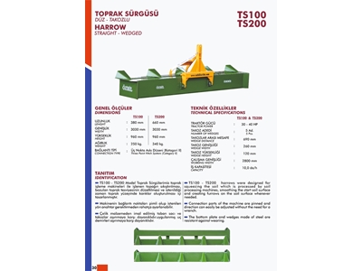 Toprak Sürgüsü Düz Takozlu - Özbil TS100 - 6