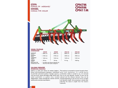 Çizel Pulluk Normal Tip Merdaneli 7 Ayaklı - Özbil CPN7M - 3