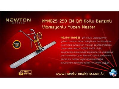 Vibrasyonlu Mastar 250 cm (Çift Kollu Benzinli Yüzen El) - Newton Makine NYMB25
