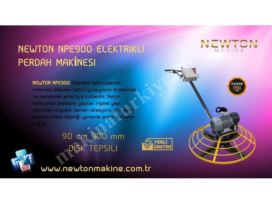 Elektrikli Beton Helikopter Perdah Makinası 900 mm - Newton Npe900