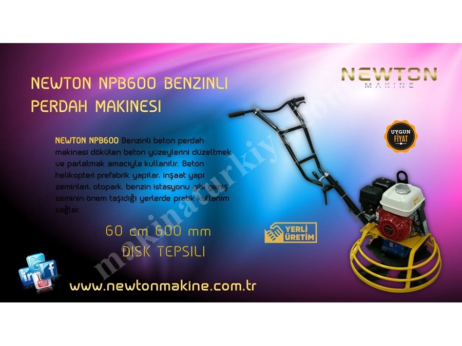 Benzinli Beton Helikopter Perdah Makinası 600 mm - Newton Npb600