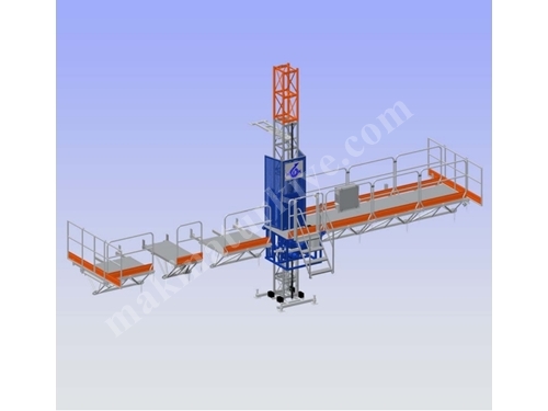 2,2 Metre 2500 Kg Kapasiteli Çift Kolonlu Cephe Platformu