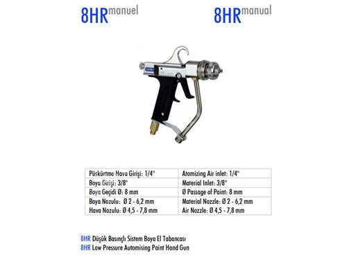 8HR Low Pressure System Paint Spray Gun Manual