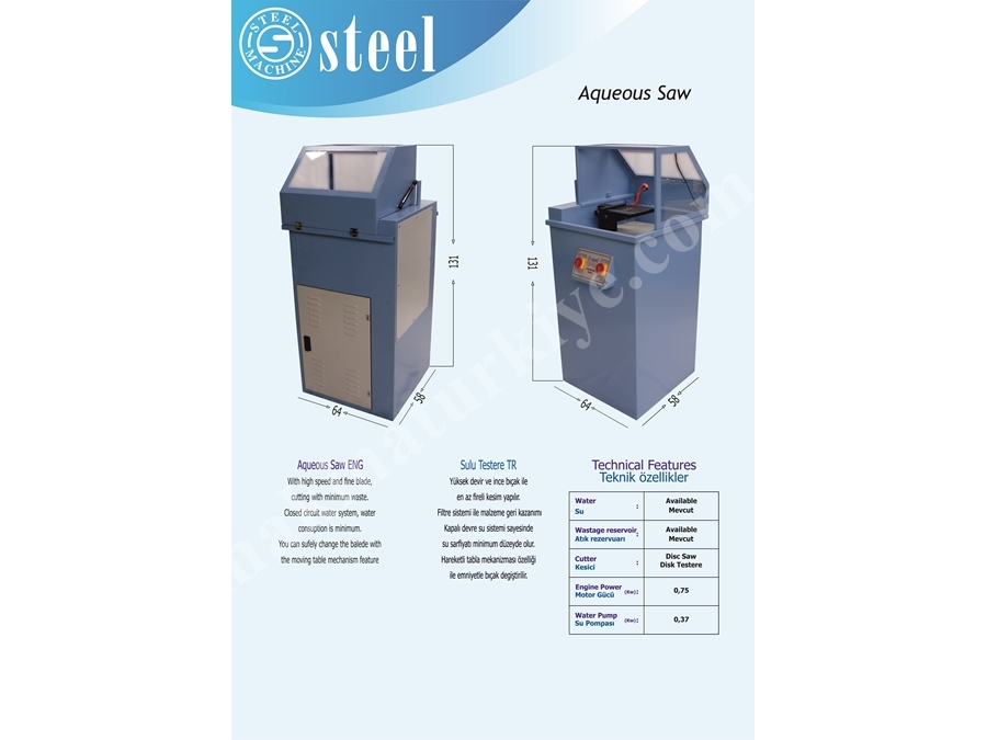 Sulu Testere Makinesi / Aqueous Saw Machine 