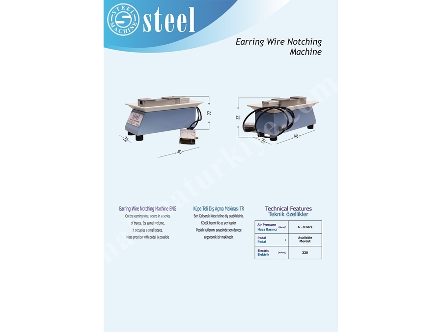 Küpe Teli Diş Açma Makinesi / Earring Wire Notching Machine 