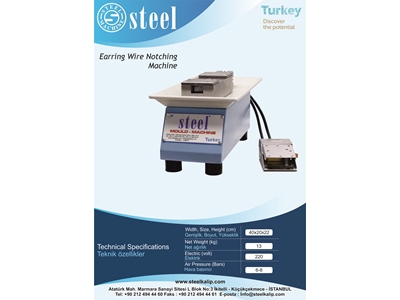 Küpe Teli Diş Açma Makinesi / Earring Wire Notching Machine 