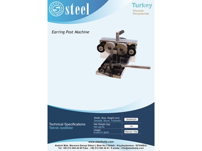 Küpe Teli İz Açma (Manuel) / Earring Post Machine  - 0