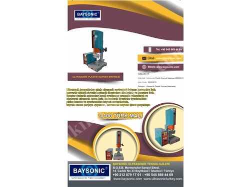Ultrasonik Plastik Kaynak Makinesi 2600 Watt - Baysonic Bsw2615