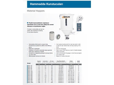 SHD-15T / SHD-1000T Plastik Hammadde Kurutucusu - 0