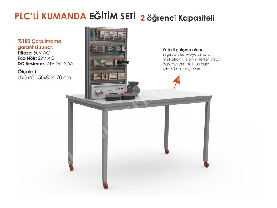 Plc'Li Kumanda Deney Seti 2 Öğrenci Kapasiteli 