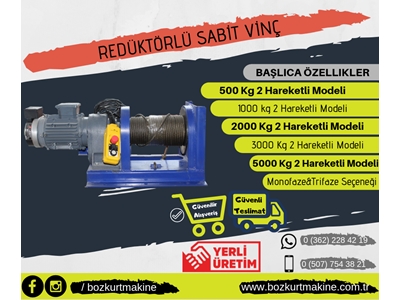 Redüktörlü Sabit Vinç 500Kg - 0