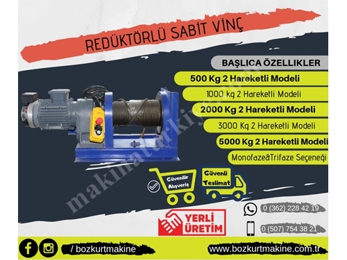 Redüktörlü Sabit Vinç 500Kg