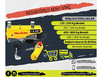 Redüktörlü Mini İnşaat Vinci Monofaze  - 1