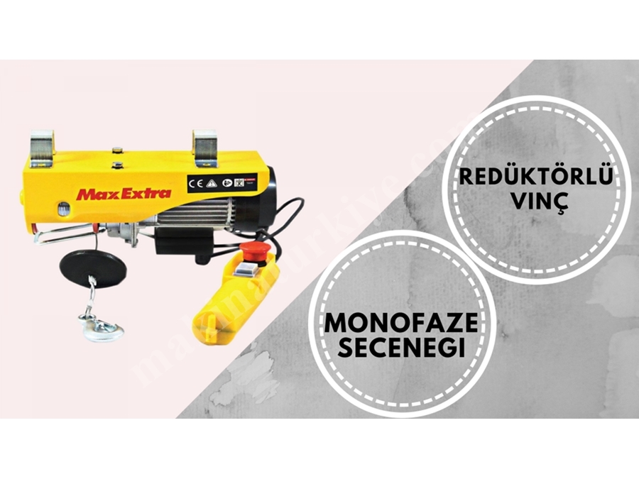 Redüktörlü Mini İnşaat Vinci Monofaze 