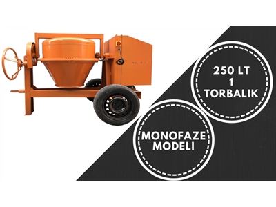 Betoniyer Harç Karma Makinası Monofaze 250 Litre Bmb250 - 0