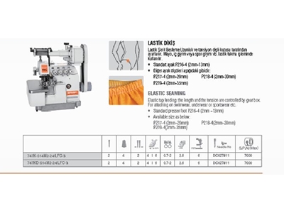 747 514M2 24/LFC 3 (4 İplik) Lastik Dikiş Overlok Makinası  - 1