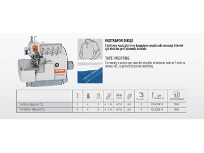 747K 514M2 24/TG (4 İplik) Ekstrafor Dikişi Overlok Makinası - 1