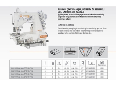 C007K W542 356/CFC/CL/FH 2 Nose Flangeing Hidden Tire Stitching Machine - 1