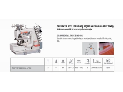 F007KD W222 364 4/FSM Süs Dikiş Reçme Makinası  - 1