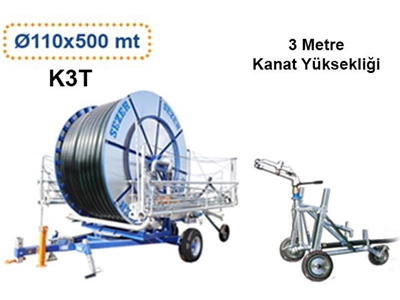 52-70 M³/Saat Otomatik Tamburlu Sulama Makinası Tabancalı Ve Kanatlı Tip  - Sezer 