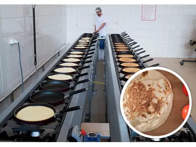 900 Adet/Saat Bazlama Pişirme Hattı 
