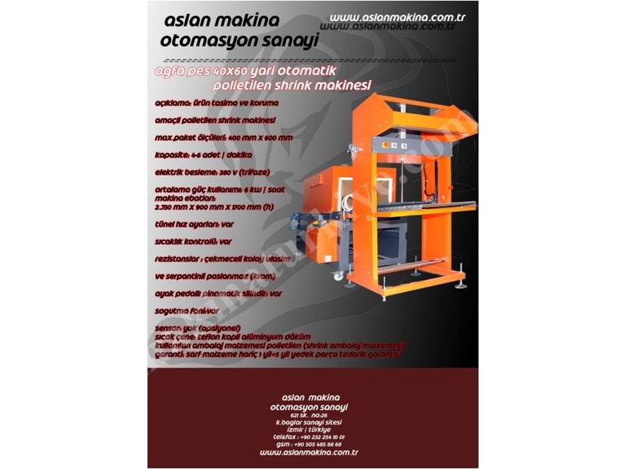 Yarı Otomatik Polietilen Shrink Makinası 5-7 Paket/Dk