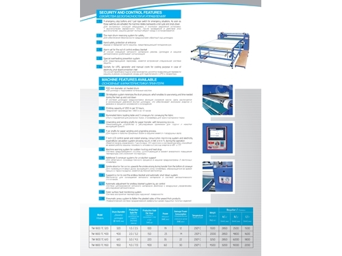 TM-1800 / TC-400 Transfer Baskı Makinası - Parça Metraj Kağıt Süblimasyon Kalender Makinası