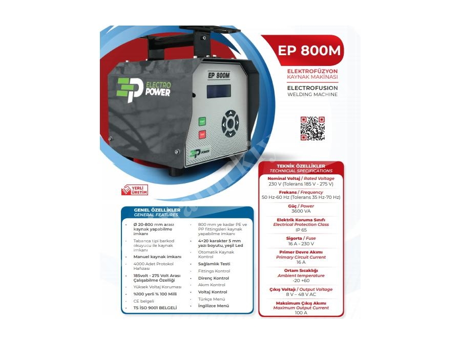 Atom Santral Borusu Elektrofüzyon Kaynak Makinası 20-800 Mm - Electropower Ep 800 M 
