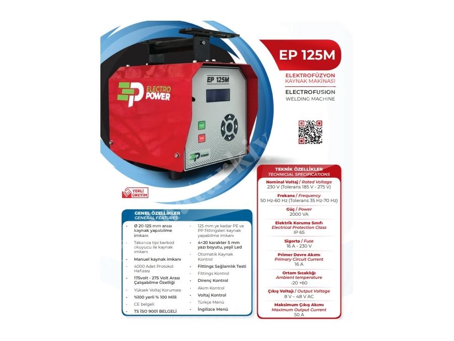 Elektrofüzyon Kaynak Makinası 20-125 Mm