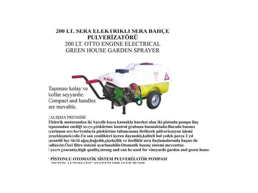 Ek1/200 Elk 200 Litre Elektrikli İlaçlama Makinesi 