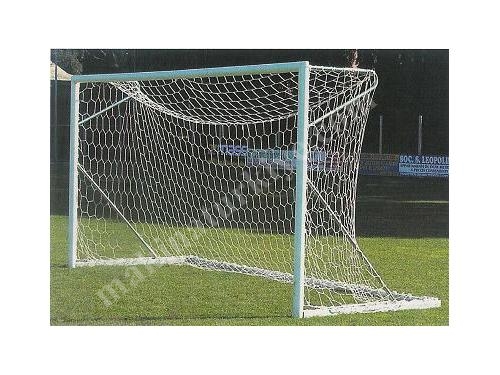 Футбольная воротная сетка гексагональной формы белого цвета размером 4X2 метра