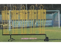 5 Player Height Adjustable Soccer Training Mannequin Cart - 0