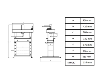 10 Tonnen hydraulische Werkstattpresse - 5