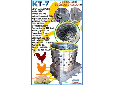 KT 7 Tavuk Tüyü Yolma Makinesi