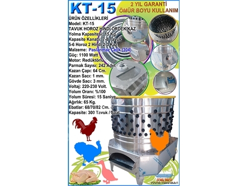 KT 15 Tavuk Tüyü Yolma Makinesi