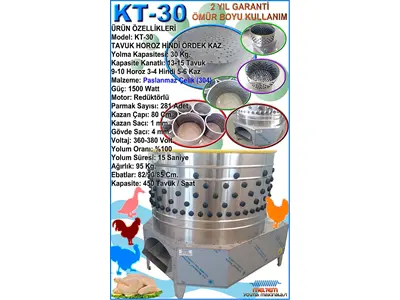 KT 30 Tavuk Tüyü Yolma Makinesi