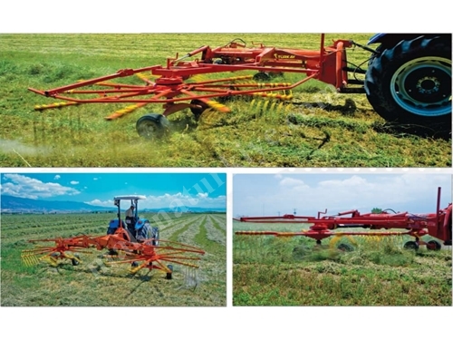 Machine de ramassage d'herbe à double rotor de 655 cm de large