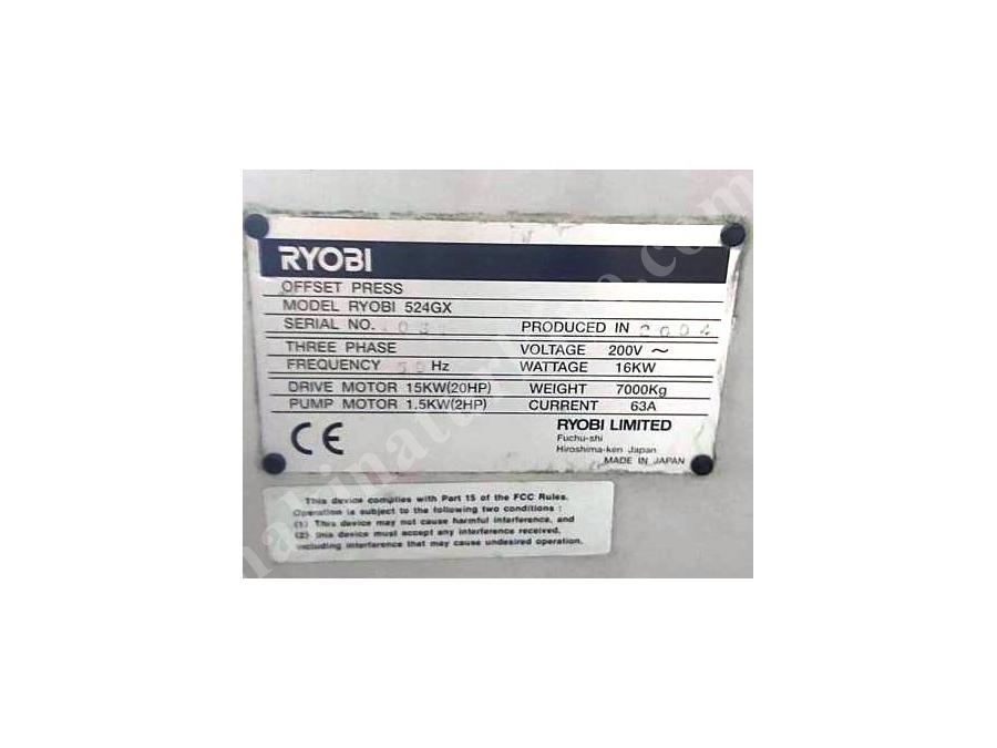 Ryobi 524 GX 36x52 4 Renk Ofset Baskı Makinesi