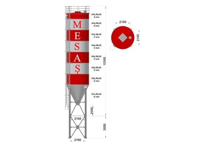 100 Ton (4 İnç Dolum Borulu) Çimento Silosu - 11