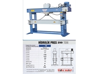 Workshop Type Hydraulic Press 250 Tons - Hidrometal - 1