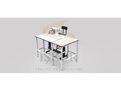 IK27 (158cmx95cm) Garment Sewing Workshop Single Piece Machine Front and Side Table