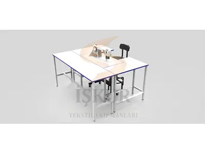 İK29 (180cm x 130cm) Garment Sewing Room Right and Left L Table Front Table