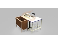 IK30 (148cmx130cm) Clothing Sewing Workshop Left L Table And Wooden Bowl - 0