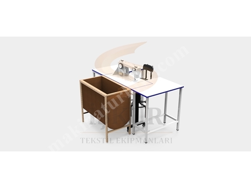 Table de machine en forme de L droite et gauche avec cuve en bois pour la confection IK31 (180cmx130cm)