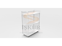 IK72 (Back Closed) 65x145cm Textile Sewing Workshop Three-Layer Wheeled Shelf - 0
